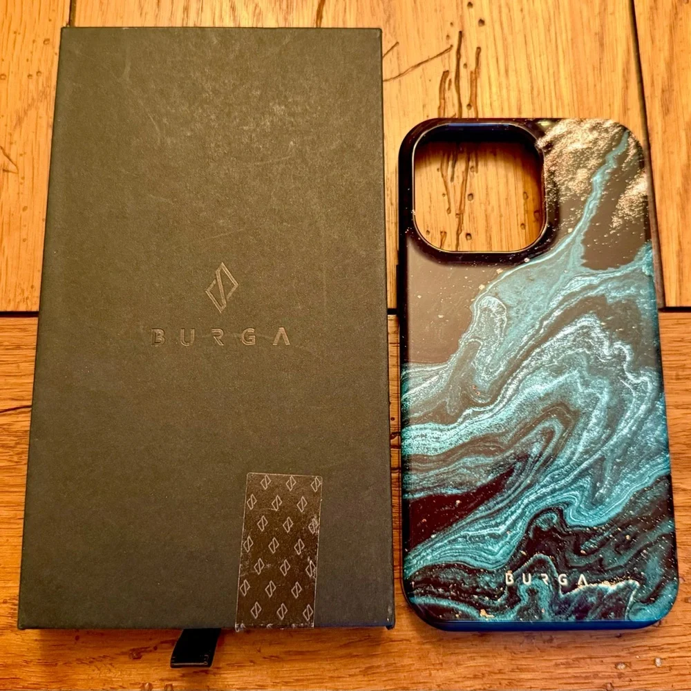 Brand New in Original Box | Burga IPhone 13 Pro Phone Case | Green, Black, Gold